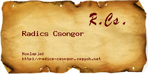 Radics Csongor névjegykártya